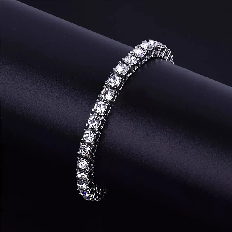 Новая мода, стразы, натуральный AAA циркон, для мужчин и женщин, хип-хоп, золотой, серебряный, металлический браслет-цепочка, ювелирные изделия, медный материал, 5 мм