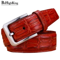 fashion genuine leather belts for men wide luxury designer crocodile pin buckle man belt high quality cow skin strap for jeans