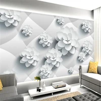 beibehang white flowers custom photo wall mural 3d wall papers home decor natural beauty landscape large wallpaper for walls 3 d