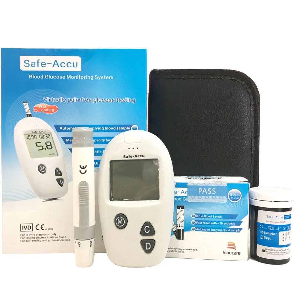 Бесплатный электронный термометр) Sinocare Safe-Accu измеритель уровня глюкозы в крови и 100 тест-полосок Lancets точный глюкометр тест на диабет er