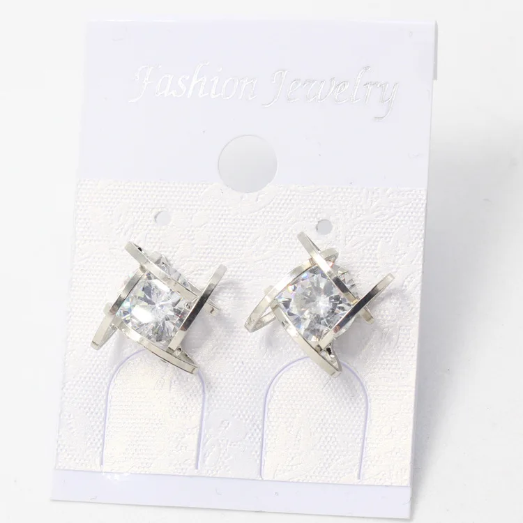 Серьги гвоздики с цирконом для женщин бижутерия серьги золотого цвета новая