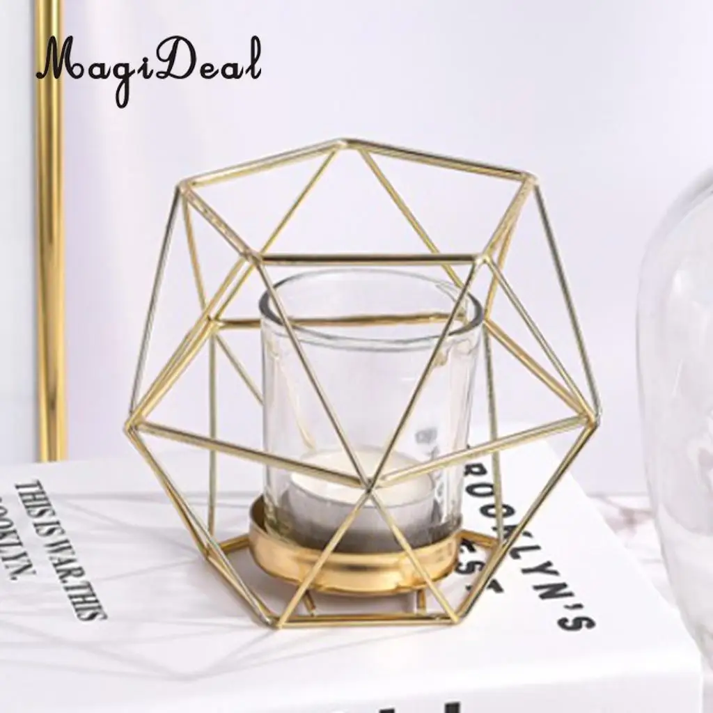 MagiDeal 8 шт 3D геометрический свадебный подсвечник Votive золотой|Подсвечники| |