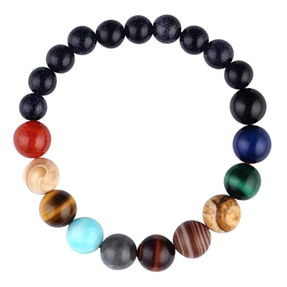 Модный браслет унисекс Вселенная 8 планет украшенный бисером для пар женский