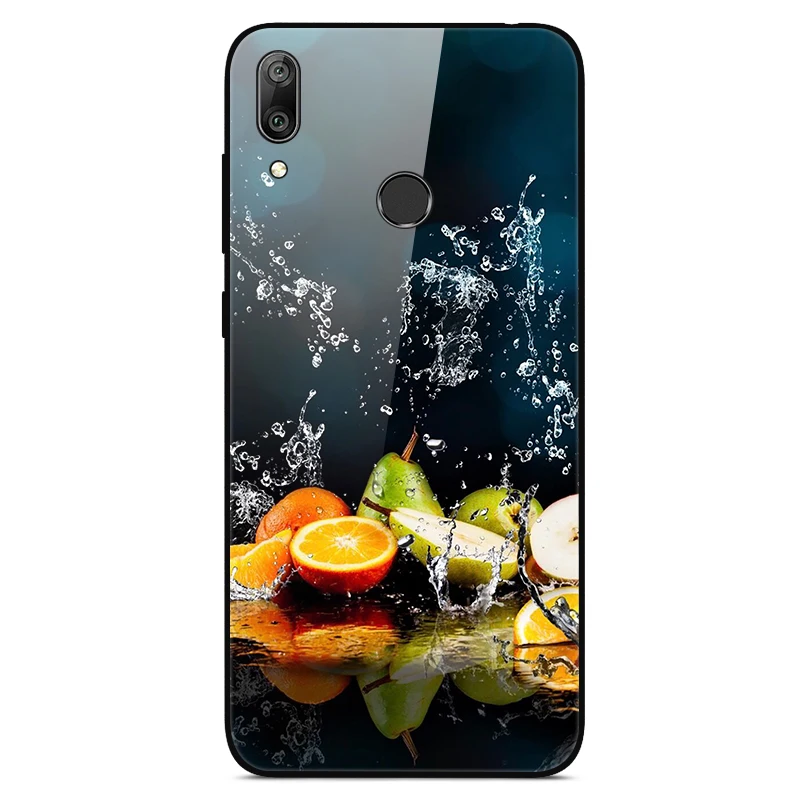 Чехол для телефона s для huawei Y7, жесткая задняя крышка из закаленного стекла для huawei Y7, чехол Y 7, мягкий бампер, художественный чехол 6,26