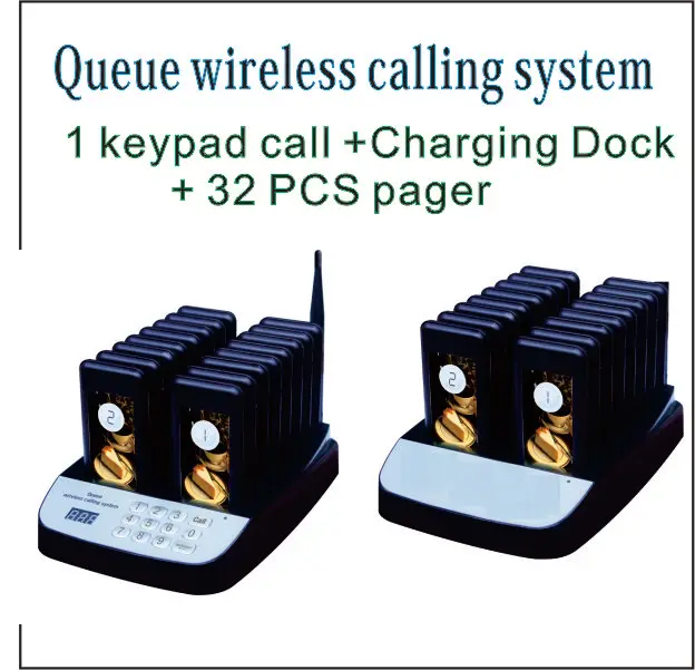 32 Очередь вызовов/Ожиданием Пейджер/Беспроводная Система Оповещения С Зарядки