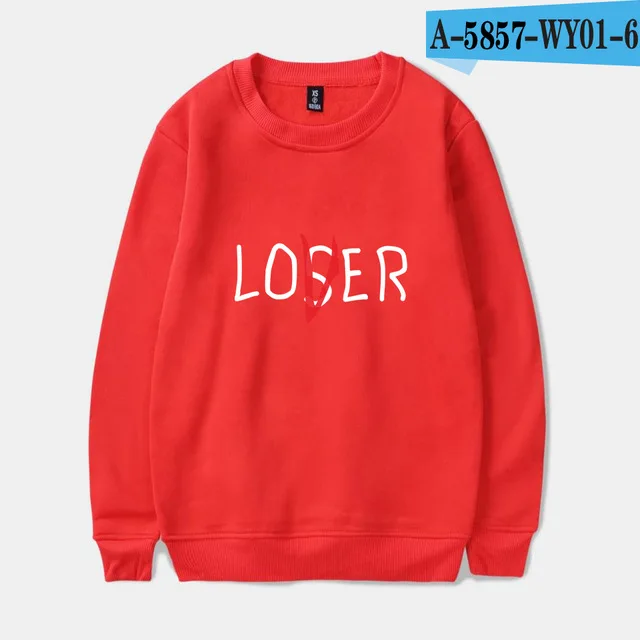 Клубные худи Movie It lossers для мужчин/женщин Harajuku losser Lover It Inspired Толстовка С Капюшоном Повседневный пуловер спортивный костюм оверсайз - Цвет: red