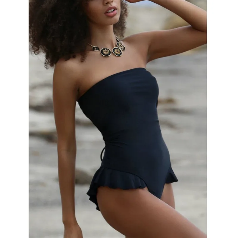 Evage pitaya 2019 swimwear women one piece maillot de bain Multi rope backless ruffles off shoulder parent-child | Спорт и
