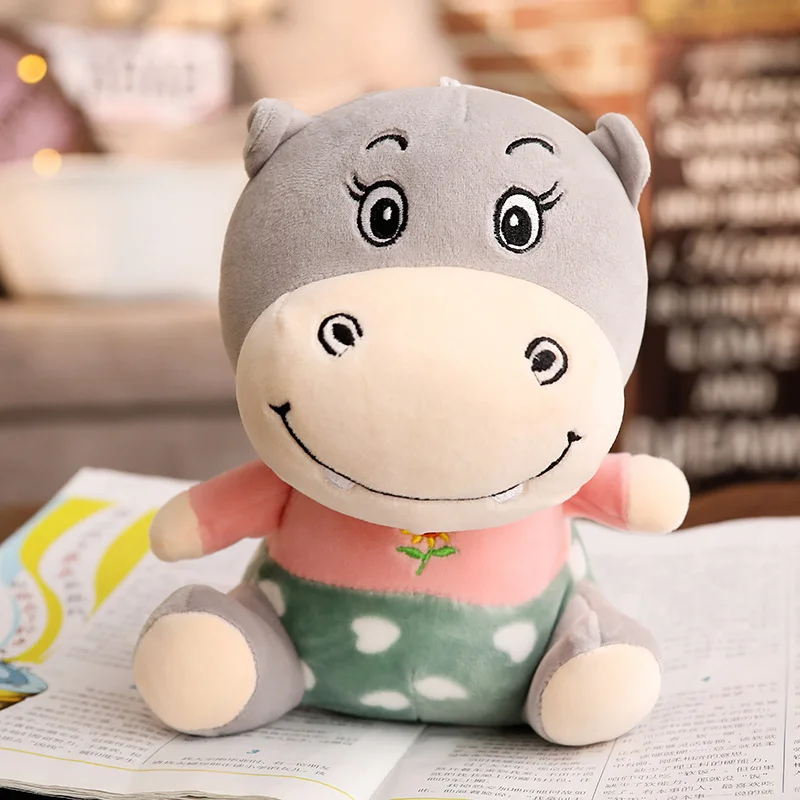 20cm Kawaii Hippo Plush Toy Soft Hippopotamus Stuffed Cartoon Animal Doll Car Bedroom Decoration Pendant Kids Birthday Gift | Игрушки и