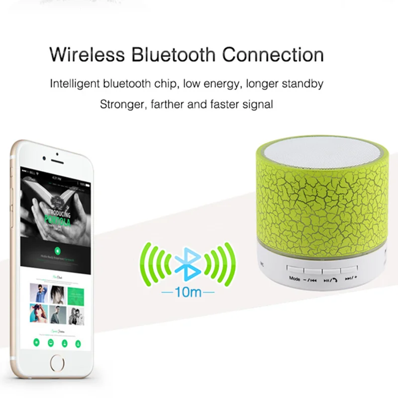 QINGRX A9 светодиодный Bluetooth динамик мини s Hands Free портативный беспроводной с TF картой