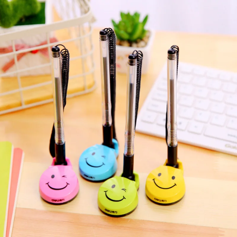 smile pen random 1 шт., шариковая ручка для шкафа, Настольная паста с фиксированным шнуром, черная Шариковая ручка для подписи, офисные и школьные принадлежности - Цвет: smile pen random