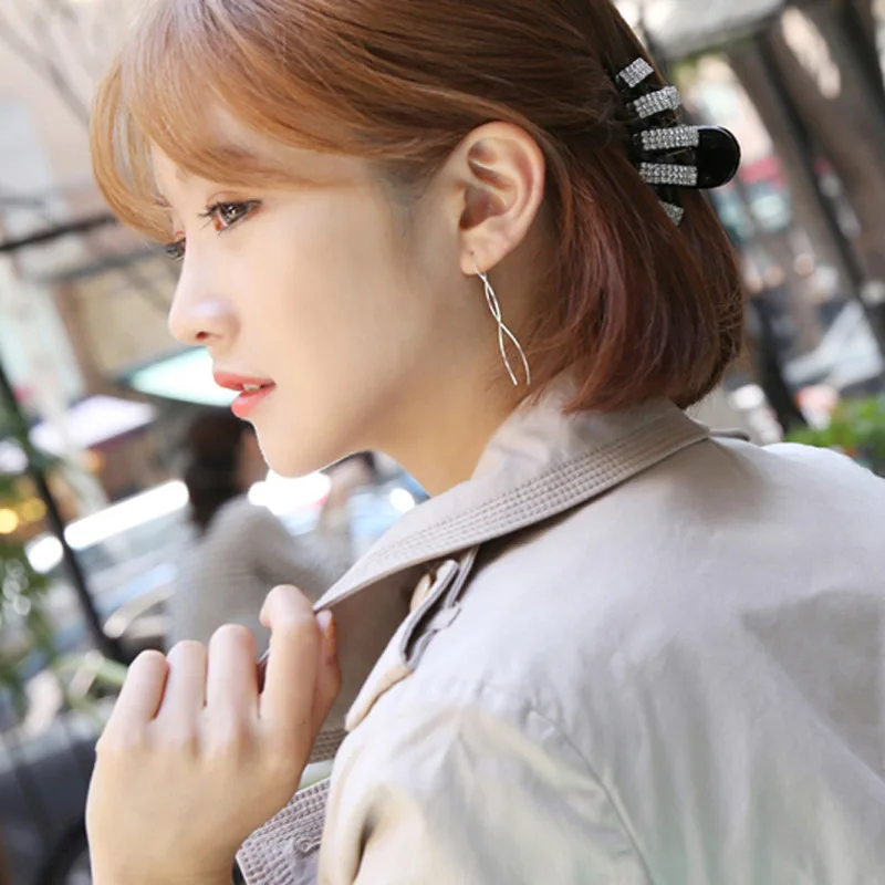 Посеребренные серьги Модный Дизайн Длинные спиральные волнистые простые