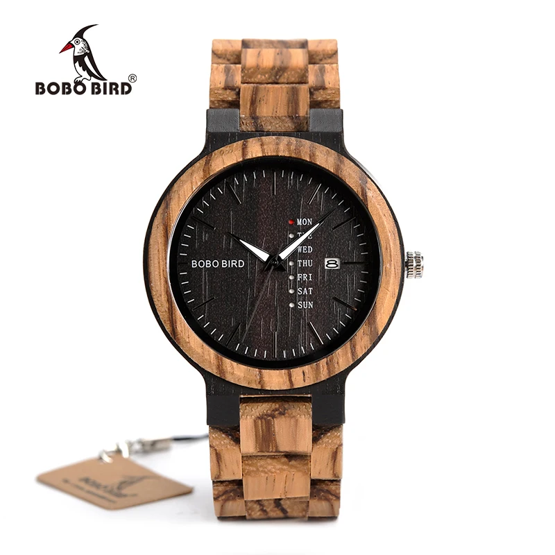 BOBO BIRD 2020 Relogio Masculino деревянные часы для мужчин бизнес Авто Дата Неделя дисплей