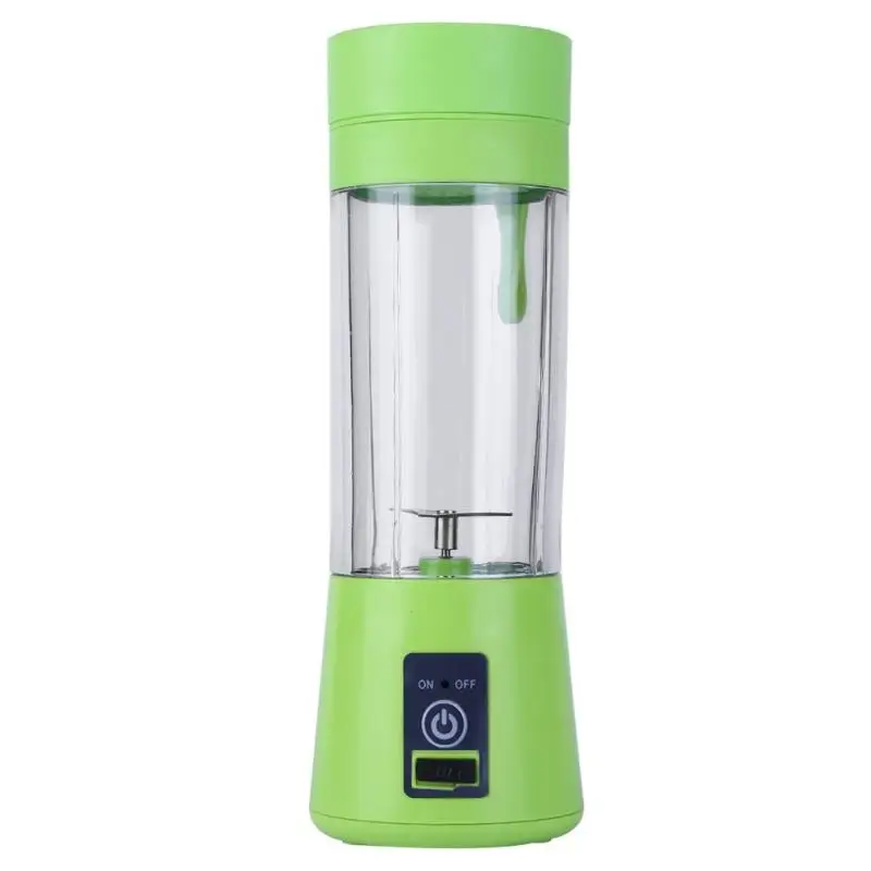 2 Blades Green 380 мл портативный блендер соковыжималка чашка Бутылка USB электрическая соковыжималка для фруктов цитрусовых лимона Блендер Машина для сока Прямая поставка - Цвет: 2 Blades Green
