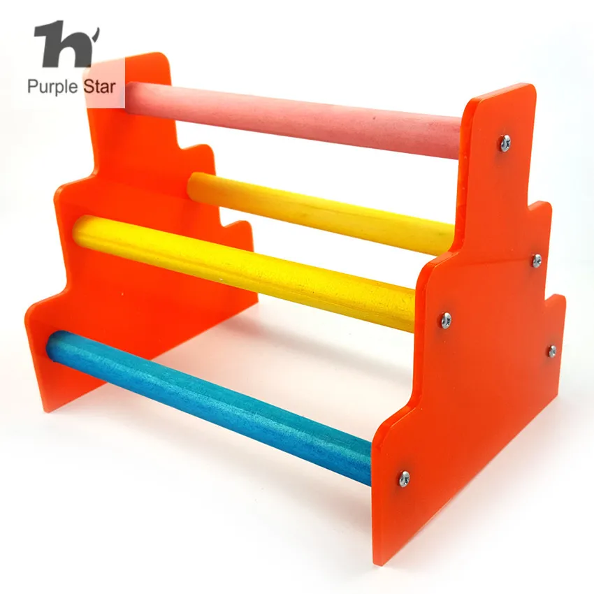 Фиолетовая звезда птица попугай деревянная лестница скалолазание игрушка Cockatiel