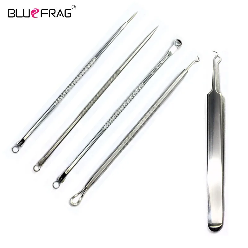 Tweezers Blackhead Remover Tool Stainless Steel Tools Comedone Acne Extractor Tweezer Pimple Removal Needles set | Красота и здоровье