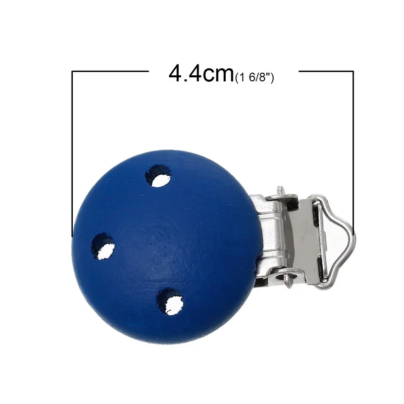 LF 5Pcs Blue Wooden Metal Baby Pacifier Clips Solid Color Holders Cute Infant Soother Clasps Accessories Diy Tool | Дом и сад