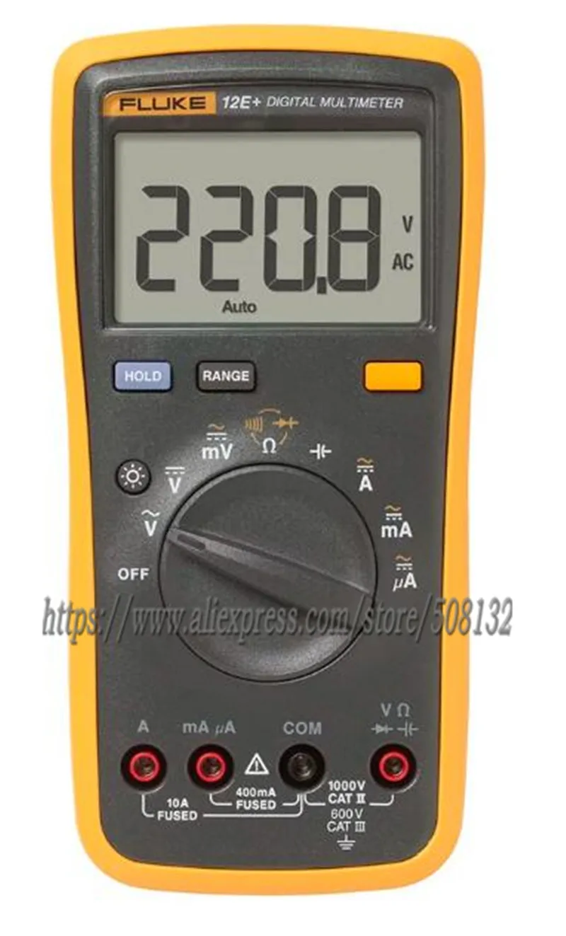 Fluke 12E + цифровой мультиметр AC/DC/Diode/R/C тестер напряжения тока с Ом емкость