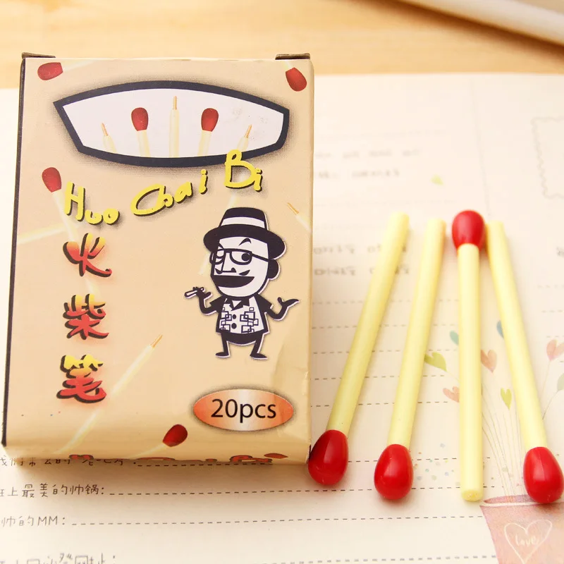 

5pcs DIY Match Shape Mini Ballpoint Pen Novetly Cute Plastic Ballpoint Pens For Kids Toy Stationery Writing Pen Office Supplies