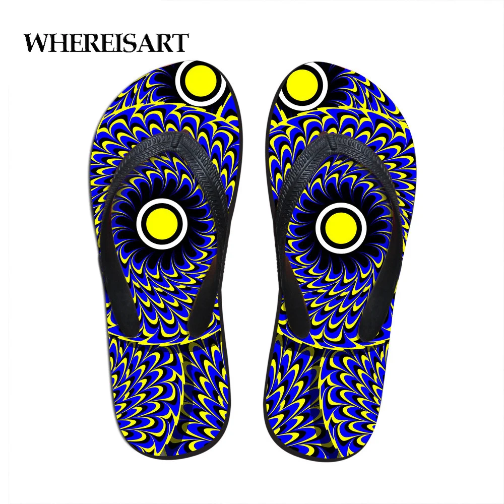 WHEREISART/мужские сандалии Вьетнамки в стиле ретро с цветочным принтом Мужские