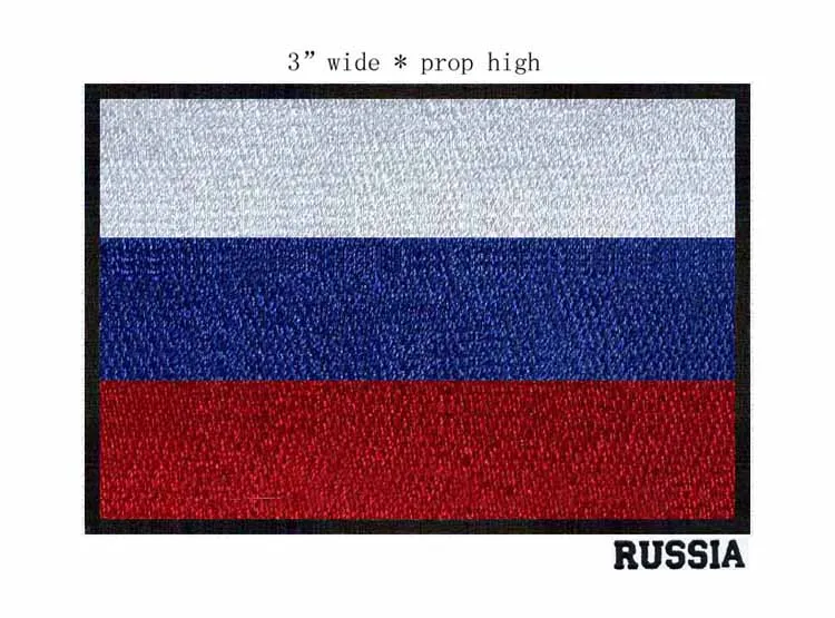 Россия 3 дюйма широкая вышитая нашивка с флагом нашивки вышивкой на заказ