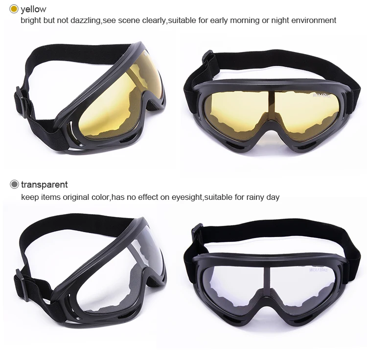 WOLFBIKE Лыжный спорт Сноубординг очки Пейнтбол Спорт UV400 защита для охоты страйкбол снег сноуборд очки красочные линзы