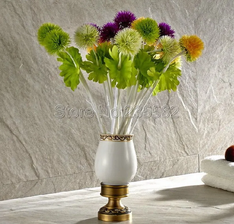 Античный латунный базовый держатель для зубных щеток набор керамических