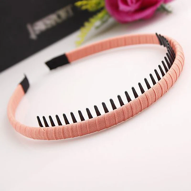 pink 1 шт./лот, Корейская версия, высокое качество, тканевая повязка на голову с зубами, дети, девочки, обруч на волосы головной убор для DIY, ювелирные аксессуары - Цвет: pink
