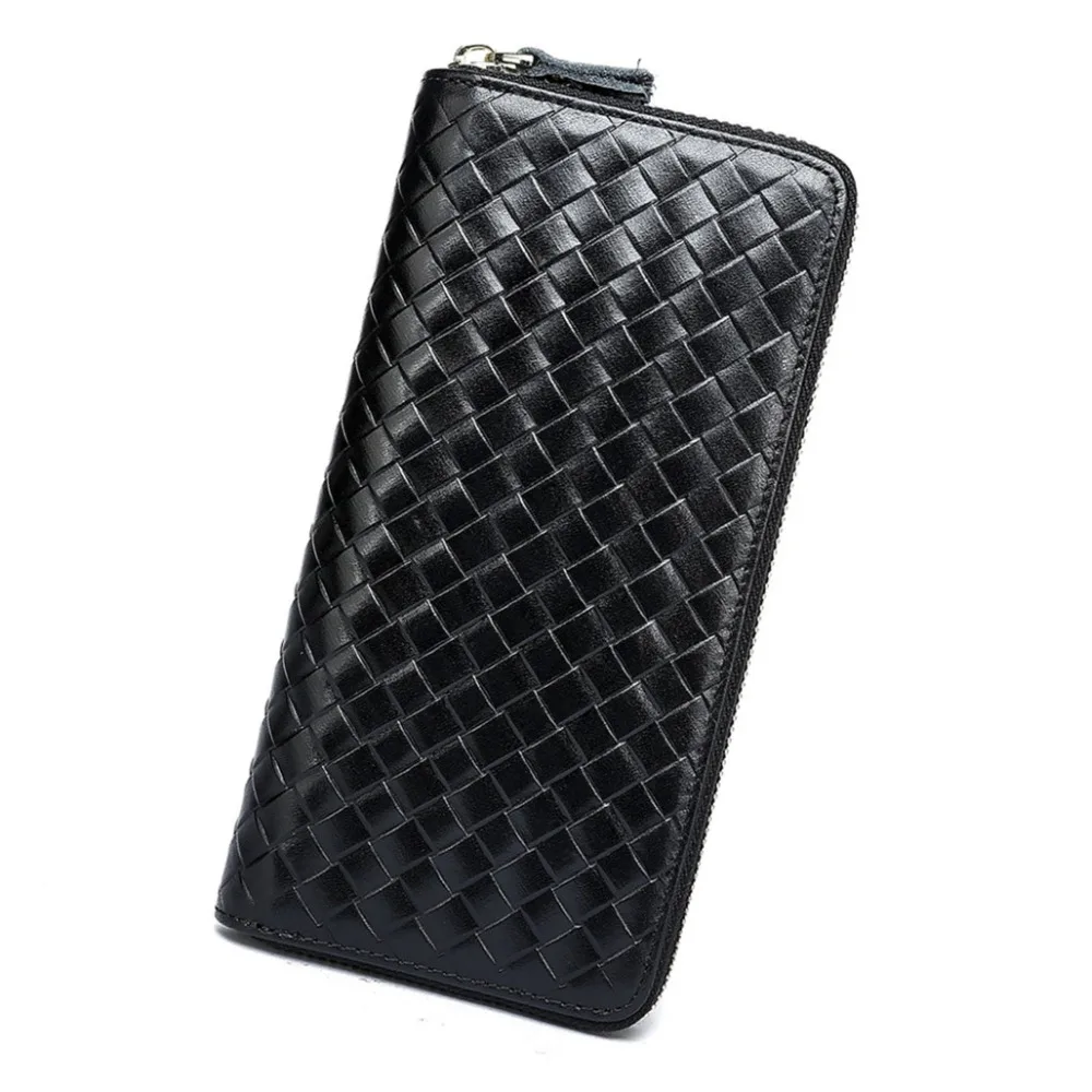 Кошелек мужской из воловьей кожи с тиснением модный длинный клатч натуральной