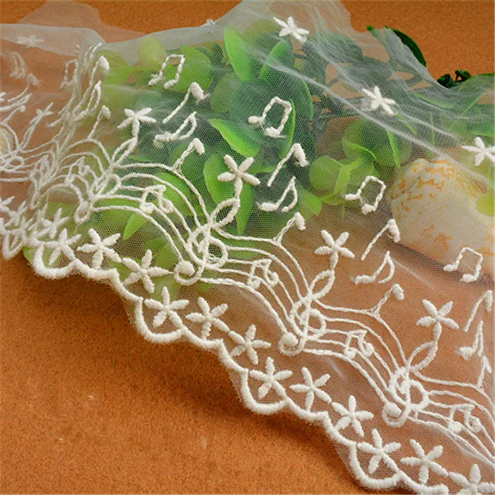 

5yard/lot Music embroidered lace fabric, DIY handmade musical note lace accessories textile lace fabrics