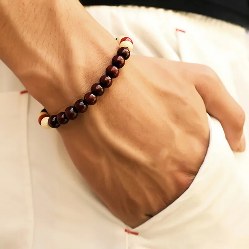 New Fashion Men Wood Beads Bracelets Sandalwood Buddhist Buddha Meditation Prayer Yoga Bead Bracelet Wooden Jewelry | Украшения и