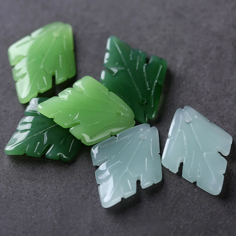 10 шт./лот бусины в форме зеленых цветов и листьев стеклянные подвески для