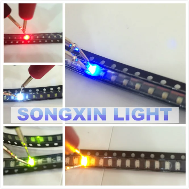 1000 шт./лот 0805 ультра яркий SMD R/G/B/W/Y светодиодный s каждый 200 шт 0805 SMD светодиодный красный зеленый синий белый желтый свет излучающий диод