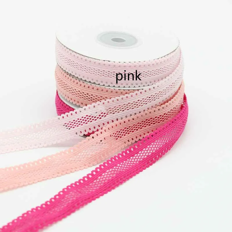 pink Meetee 22 м 1,8 см кружево сетки полые эластичная ленточная Ткань DIY Детская резинка для волос Вышивание отделка талии полосы одежды аксессуар BD282 - Цвет: pink