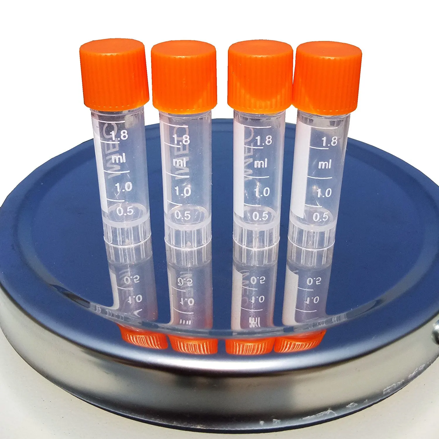 Plastic Test Tube Centrifuge tube 1.8ml Lab Tubes ( Various colors available ) (Orange)