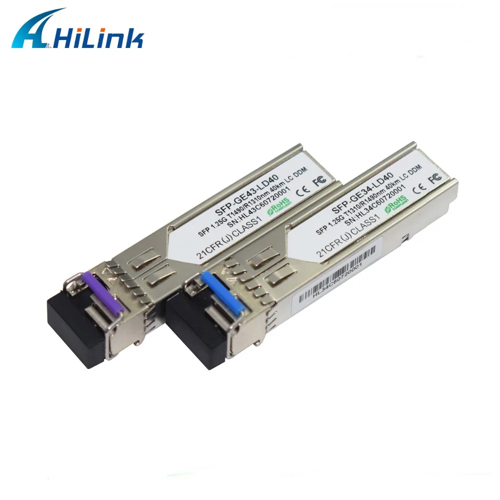 1 пара разъемов 1000BASE BX 25G BIDI SFP 1490/1310 40 км DDM SC|sc connector|sc scsc sfp |
