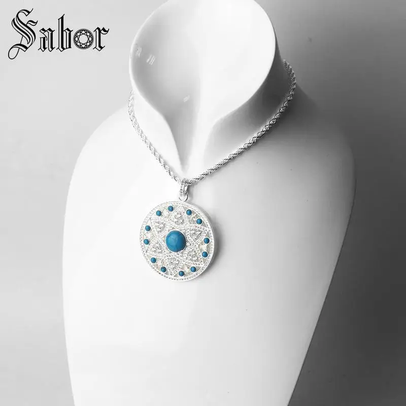 Pendant Ornament Blue Stone For Women 2020 New Gift Jewelry Fit Necklace thomas | Украшения и аксессуары