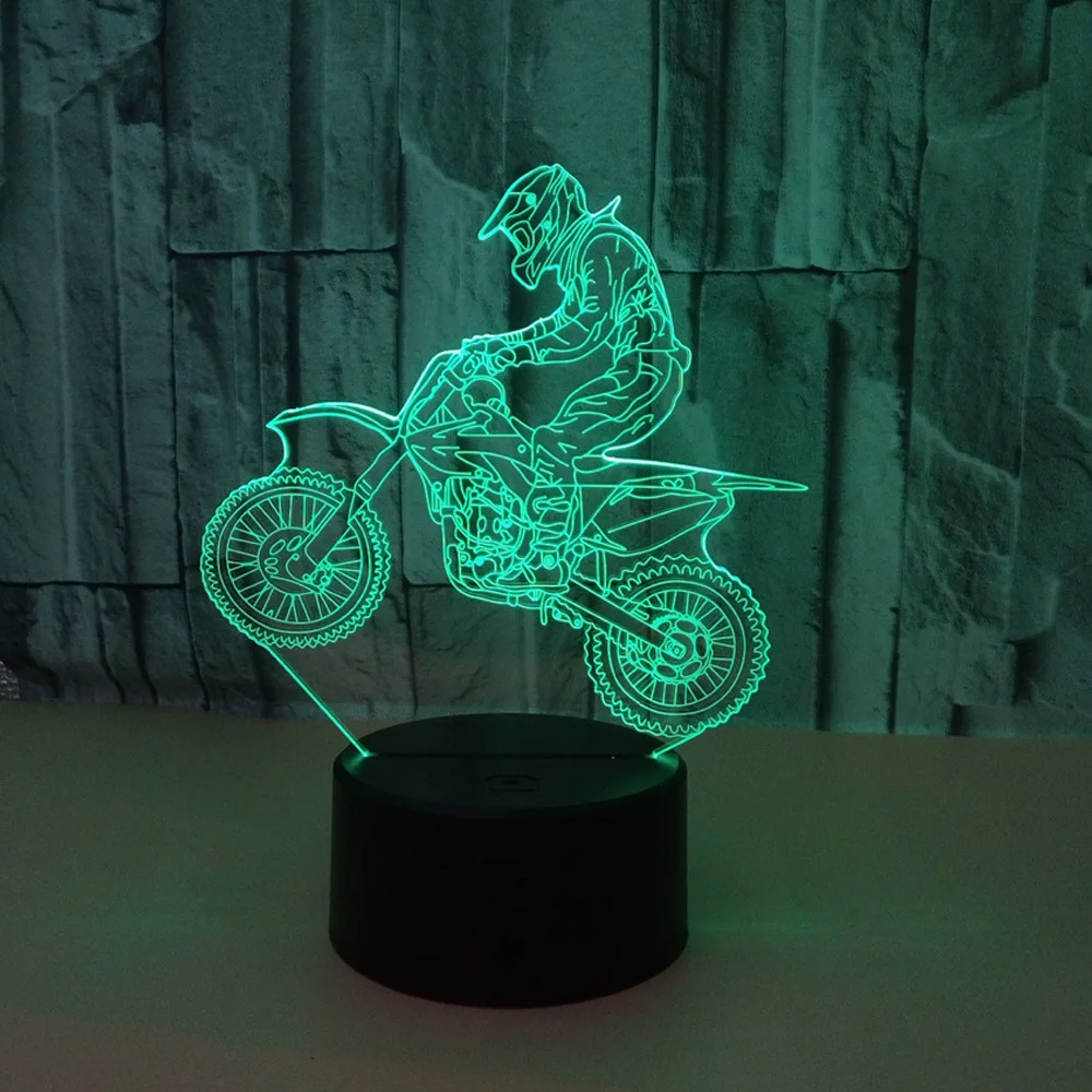 Езда мотоциклистов 3D огни красочный визуальный стерео свет LED градиент