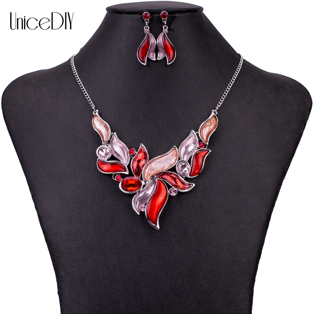 

MS1504872 Модные Ювелирные наборы высокого качества ожерелье наборы для женщин ювелирные изделия Красный Кристалл Смола уникальный дизайн лис...