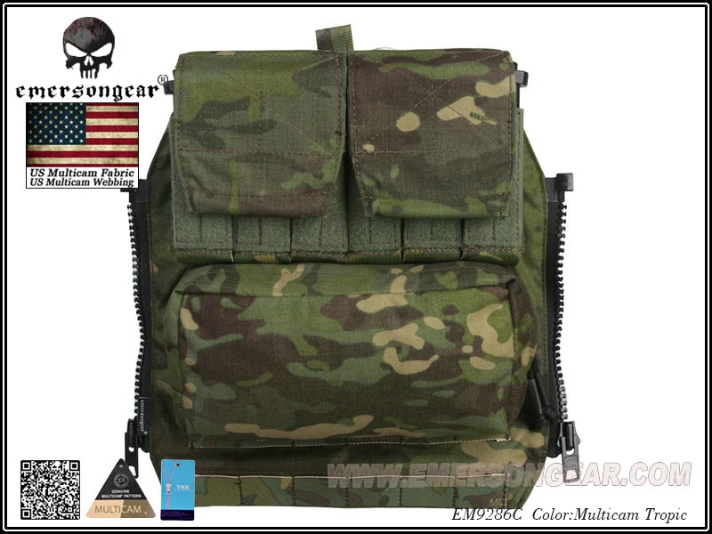 Emerson Back Pack BY ZIP Panel FOR AVS JPC2.0 CPC Tactical Vest Accessory Package Multicam Tropic EM9286C