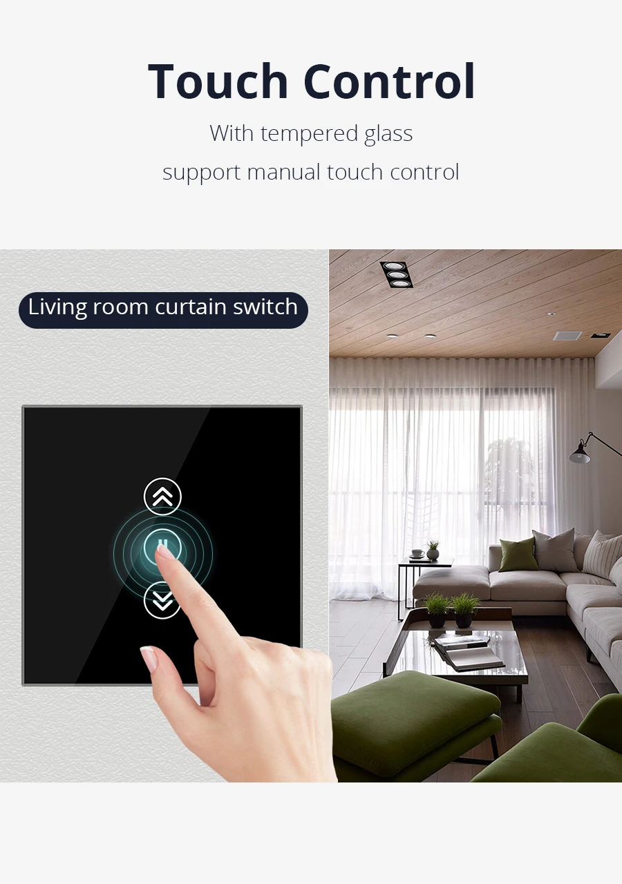 Умный переключатель для штор для электрических Curtians WiFi tuya Smart Life APP контрольные роликовые навесные переключатели 110 В 220 в черный