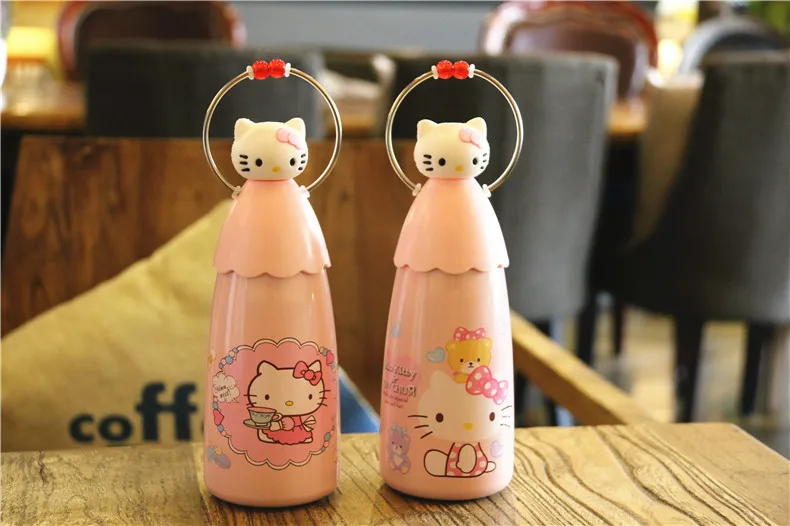 Kawaii бутылка для воды с мультяшным термосом из нержавеющей стали Термос бутылка Термокружка кофейные кружки Тепловая Вакуумная чашка детская Подарочная кружка