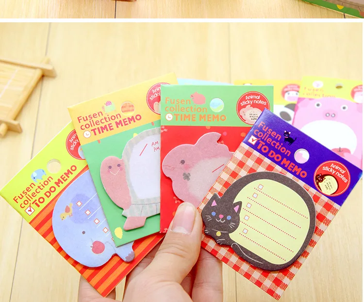 Мультфильм животных Бумага липкий блокнот для заметок Kawaii Наклейки Панда Кролик кошка планировщик для заметок с клеящим слоем Pad офисные школьные канцелярские принадлежности