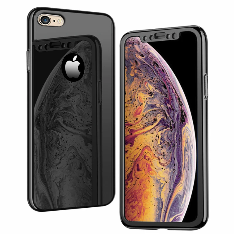 black Чехол KaiNuEn для samsung galaxy S7 Edge s 7 S7edge с зеркальным покрытием, Роскошный 360, защита от падения - Цвет: black