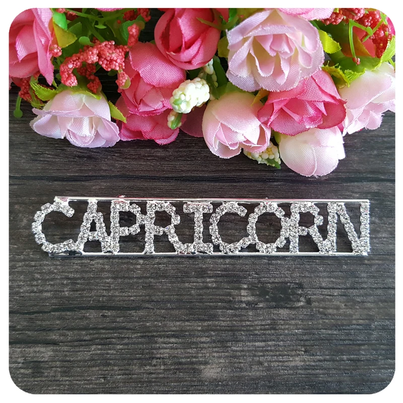 Брошь в виде созвездий с кристаллами ювелирное изделие Козелок Знаки зодиака