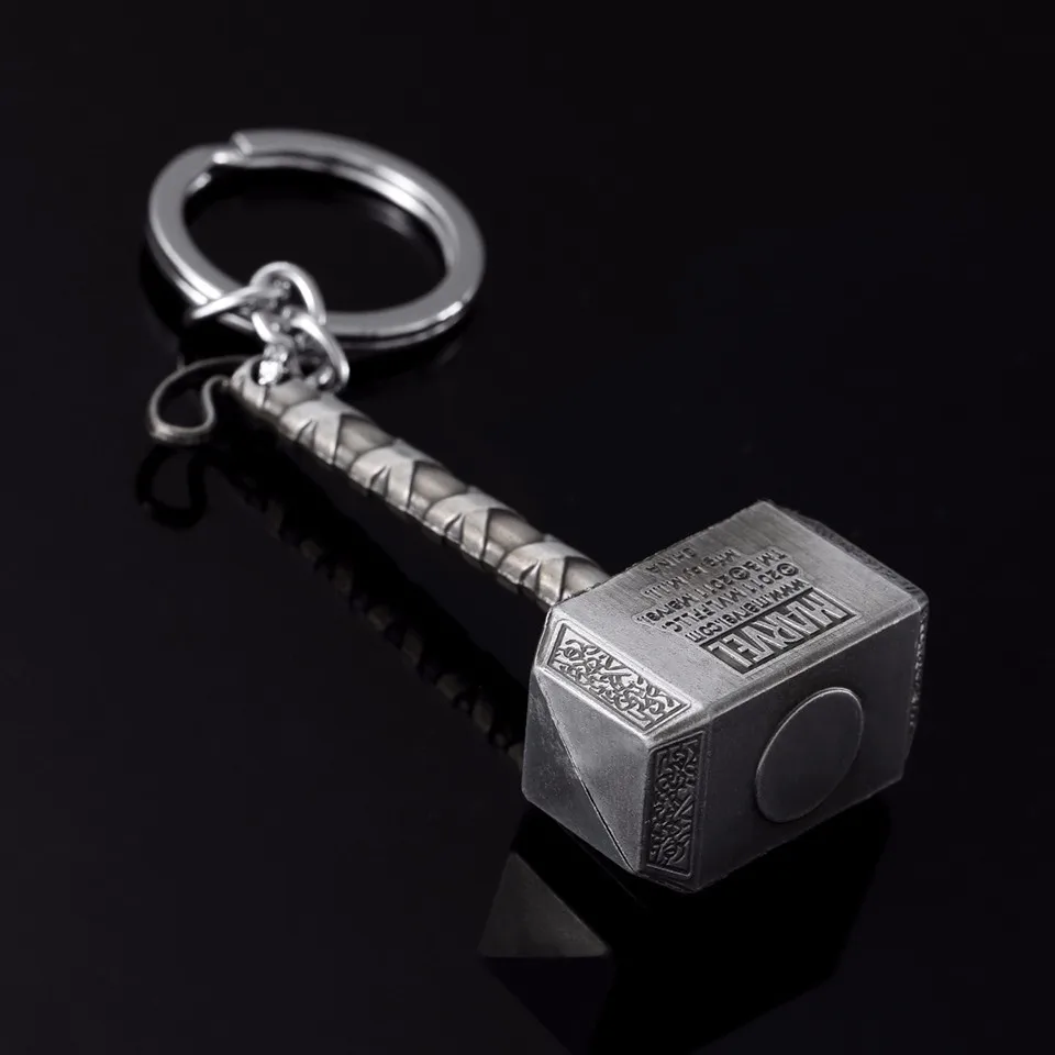 Мстители Marvel's Hammer Mjolnir брелок оловянный игрушка цепочка Тора кольцо для мужчин