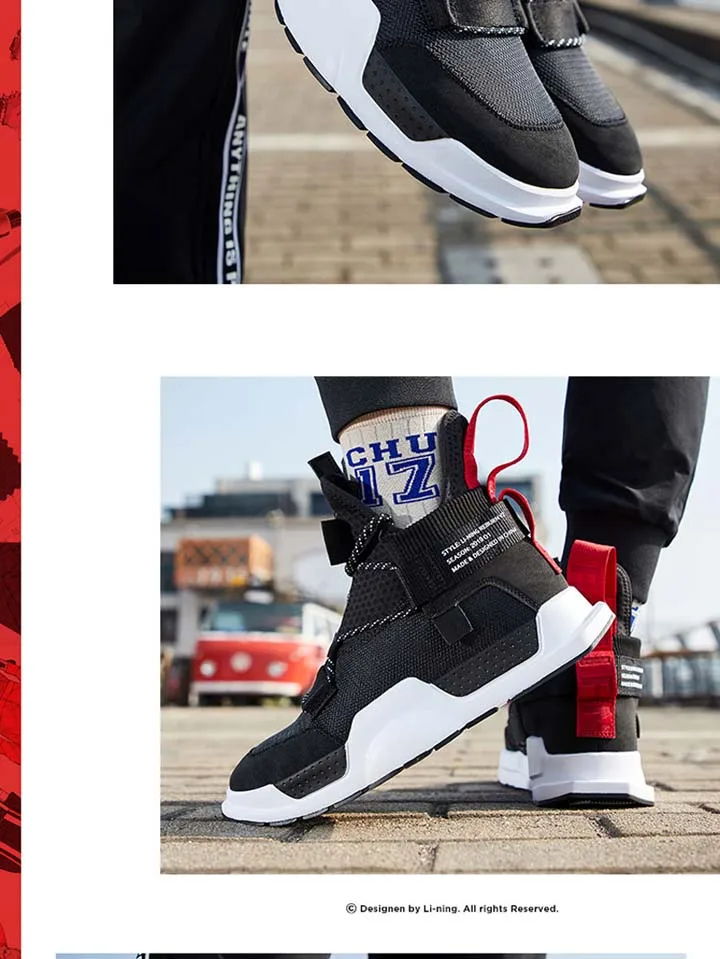 Li-Ning унисекс REBURN WS Баскетбольная обувь для отдыха носимые высокие вырезанные Китай подкладка Спортивная обувь Кроссовки AGBP028 XYL233