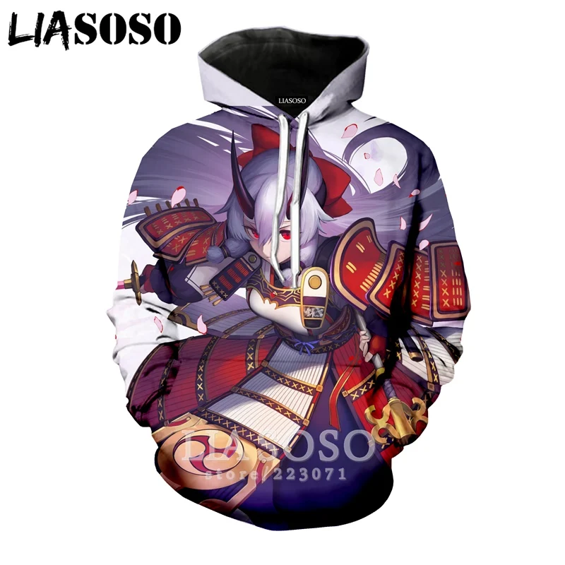 LIASOSO/Новая зимняя толстовка с 3D принтом для мужчин и женщин, аниме, Fate Grand Order, толстовка унисекс с длинными рукавами, милый Повседневный пуловер, A127-28 - Цвет: 9