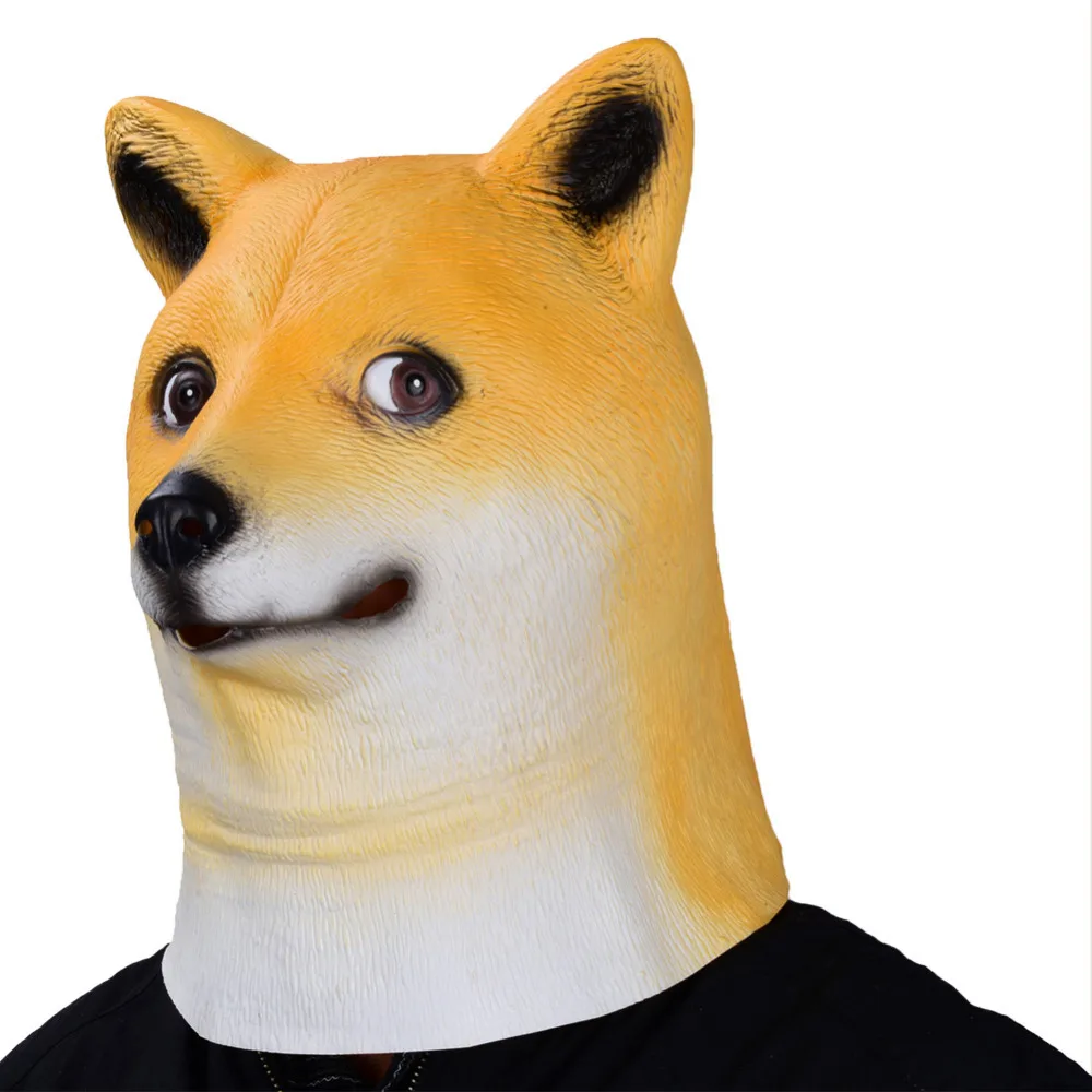 Японская Полнолицевая маска Akita для косплея милая латексная Хэллоуина с собакой