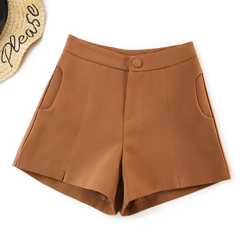 2019 новый простой женский костюм широкий колготы Высокая талия шорты для женщин