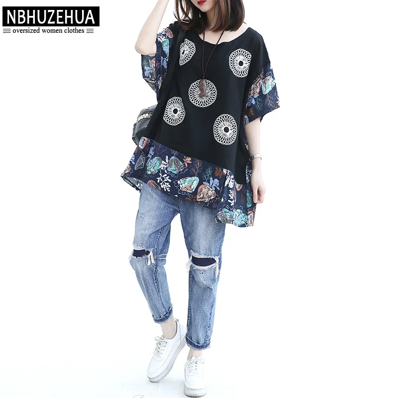 NBHUZEHUA 7G553 4XL 5XL 6XL летние хлопковые льняные Женские топы и блузки с рукавом летучая